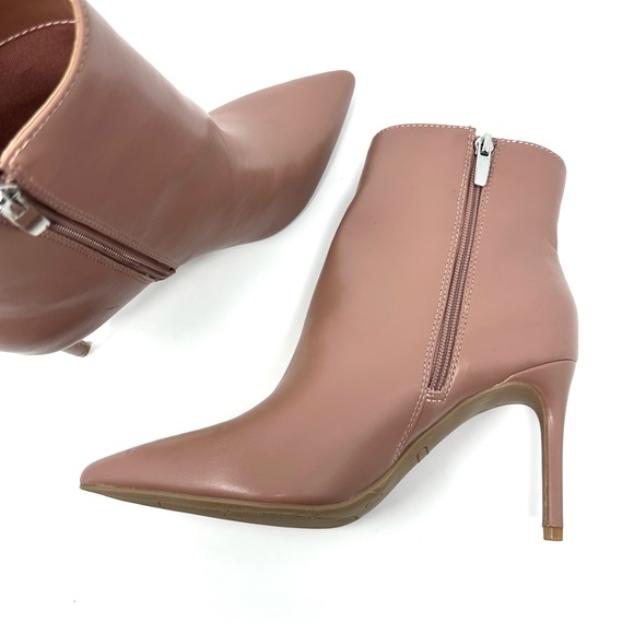 Nine West NWOT Womens Pink Farrah Pointed Toe Stiletto Booties size 7 7.5 - Picture 9 of 12